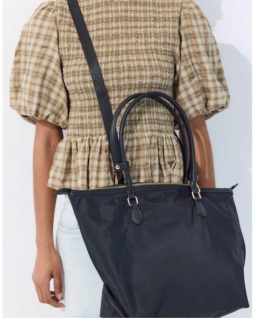 Stradivarius Blue Contrast Crossbody Shopper Bag