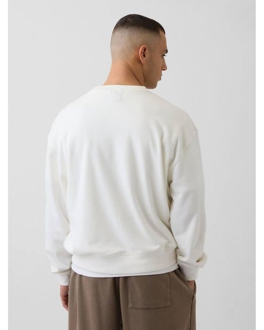 Gap White Athletic Logo Crew Neck Sweater for men