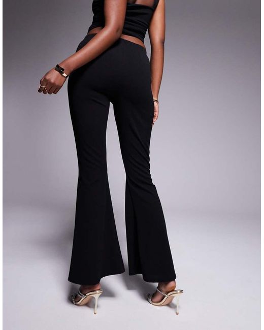 Pantalones De Campana Negros De Crepé Efecto Neopreno De (Parte De Un Conjunto) ASOS de color Blue