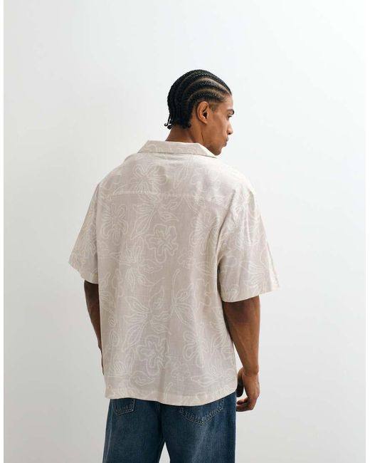 ASOS Blue Oversized All Over Floral Print Shirt for men