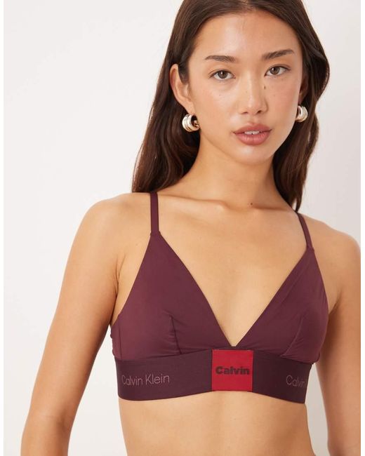 Calvin Klein Purple Modern Logo Patch Bralette