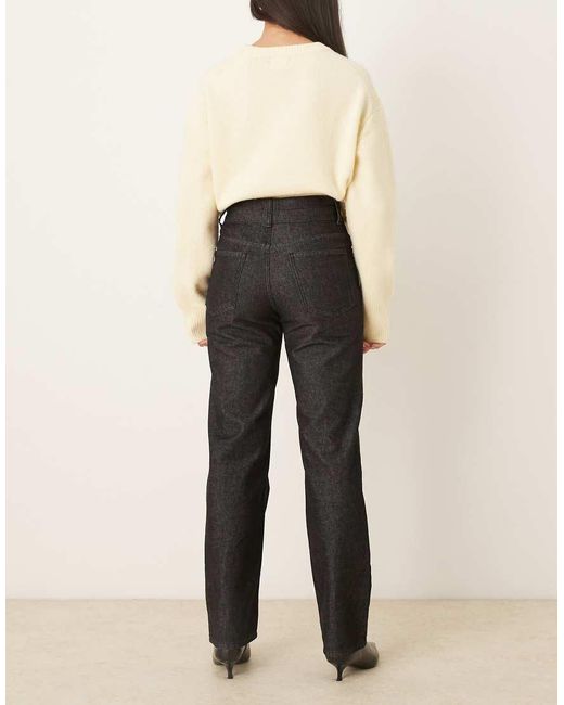 ASOS Natural Straight Leg Jean With Double Waistband