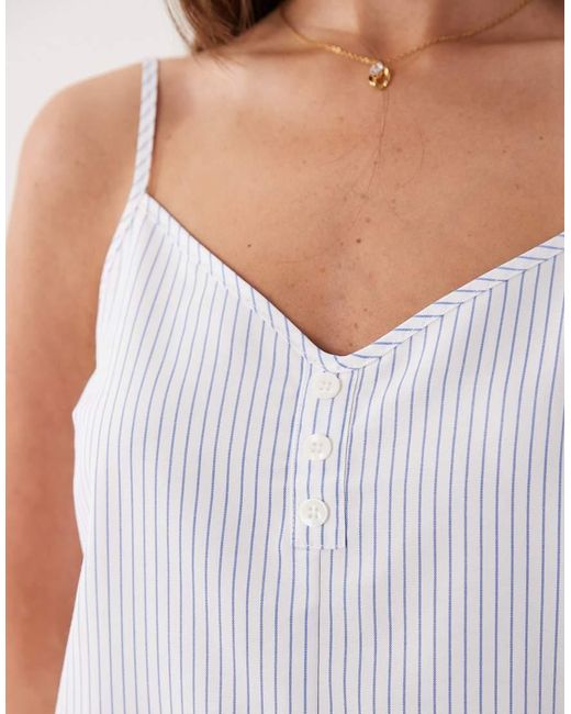 The Frolic White Exclusive Poplin Look Frill Trim Button Front Cami Playsuit