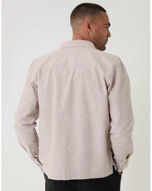 Threadbare Natural Linen Blend Lightweight Shacket for men