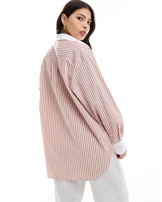 Lacoste Pink Contrast Stripe Shirt