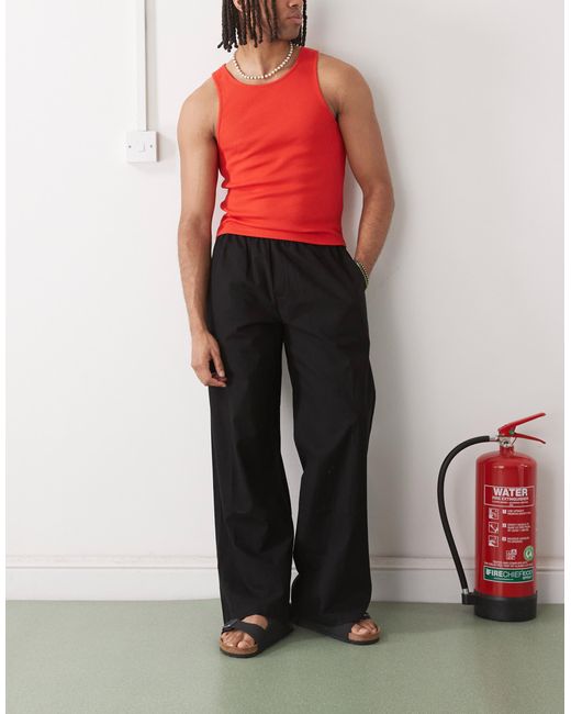 Pantalon décontracté en lin Collusion pour homme en coloris Orange