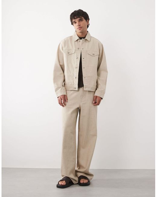 ASOS Natural Regular Trucker Denim Jacket for men