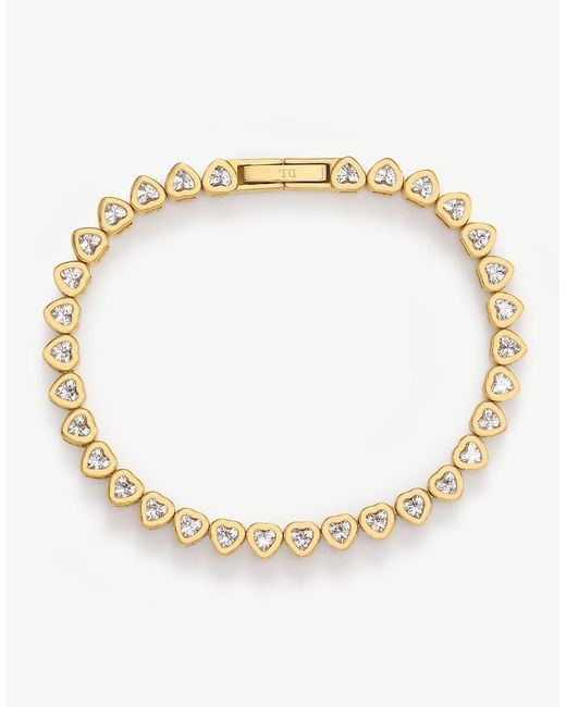 D.Louise Metallic Waterproof Bridal Heart Tennis Bracelet – Tarnish-Free