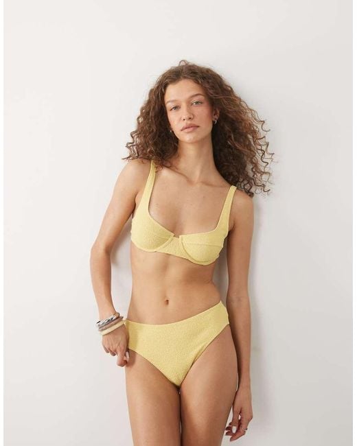 ARKET Natural Wired Crinkle Bikini Top
