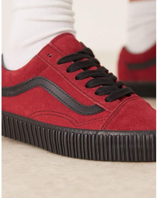 Vans Red Old Skool Creeper Trainers