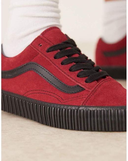 Vans Red Old Skool Creeper Trainers