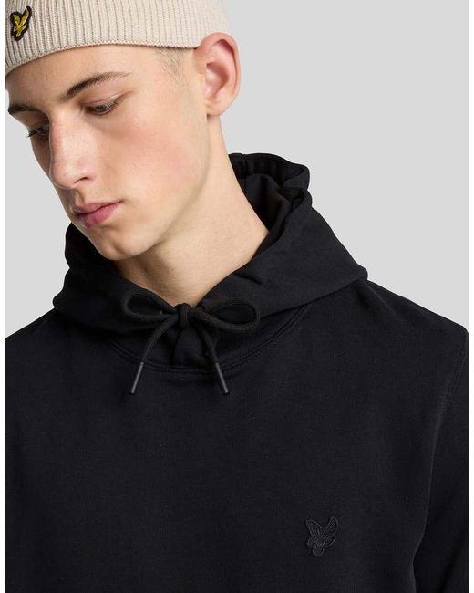 Lyle & Scott Black Mid Layers Superfine Pullover Hoodie for men