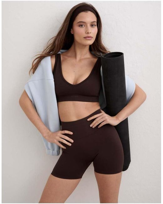 Aim'n Brown Chocolate Shape Seamless Hotpants