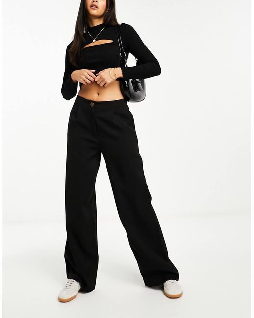 Miss Selfridge Black Tailored Wide Leg Trouser
