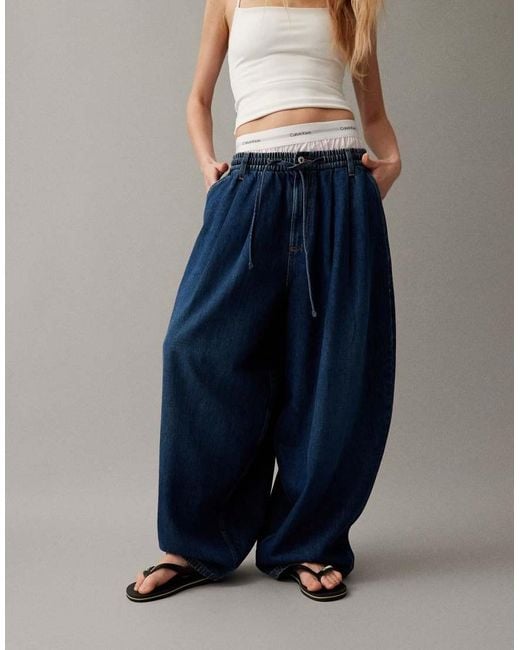 Collusion Blue Xl Balloon Pull On Jean