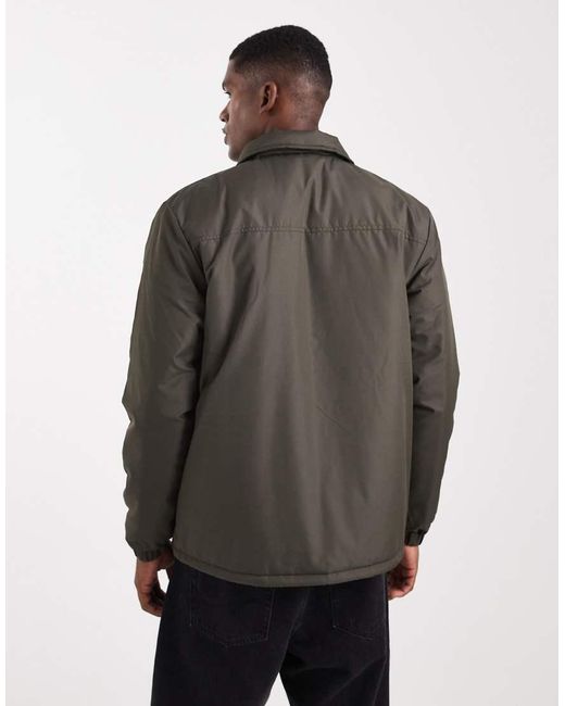 Brave Soul Gray Padded Jacket With Collar for men