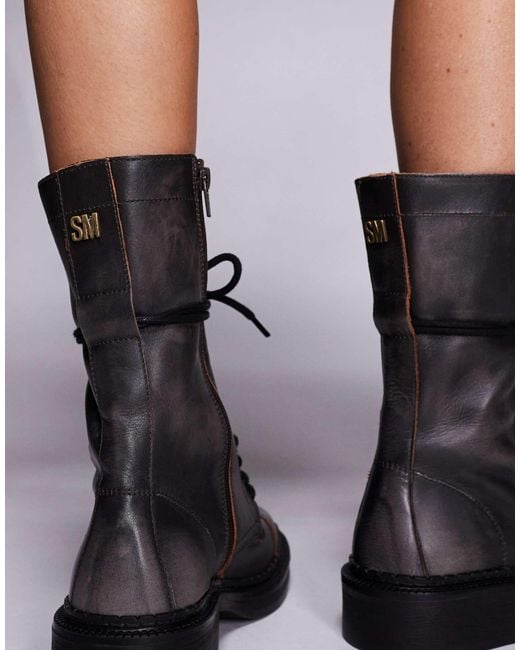 Steve Madden Brown Rory Dk Lace Up Boots