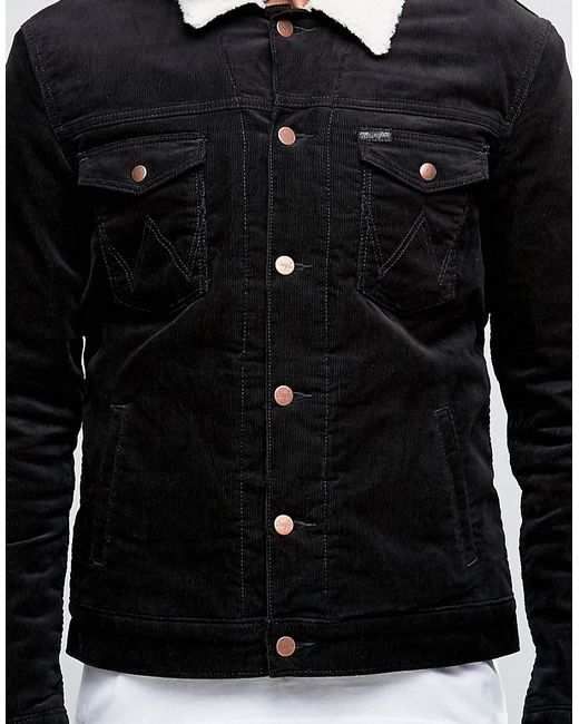Mens black borg denim jacket hot sale
