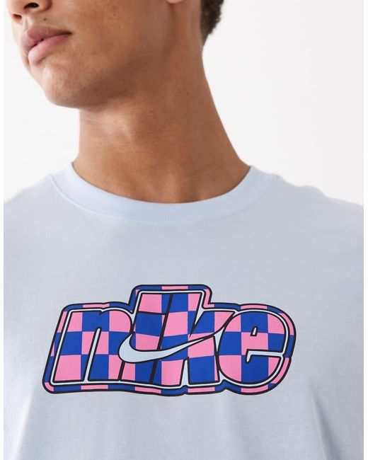 Nike Blue Futbol Central Logo T-shirt for men