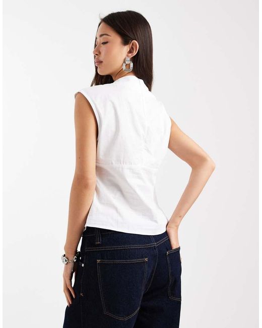 ASOS White Ruched Corset Top