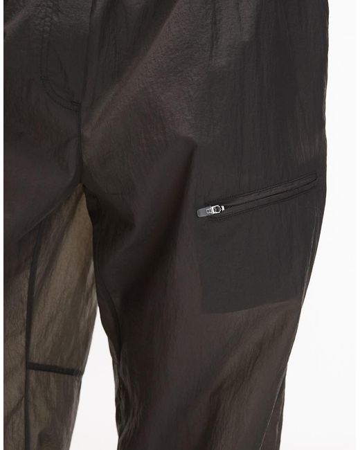 ARKET Black Utility Parachute Trousers