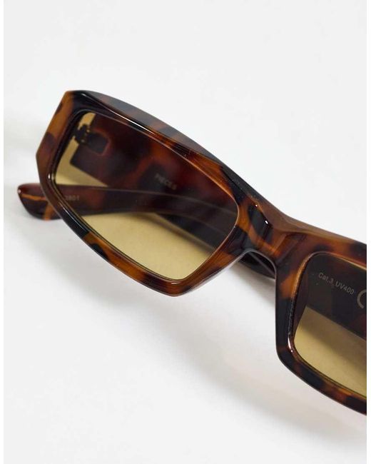 Pieces Multicolor Rectangular Sunglasses