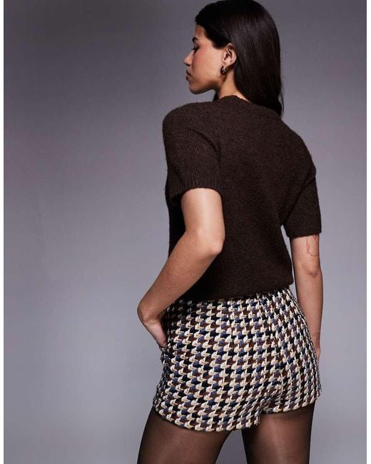 River Island Multicolor Boucle Tailored Shorts
