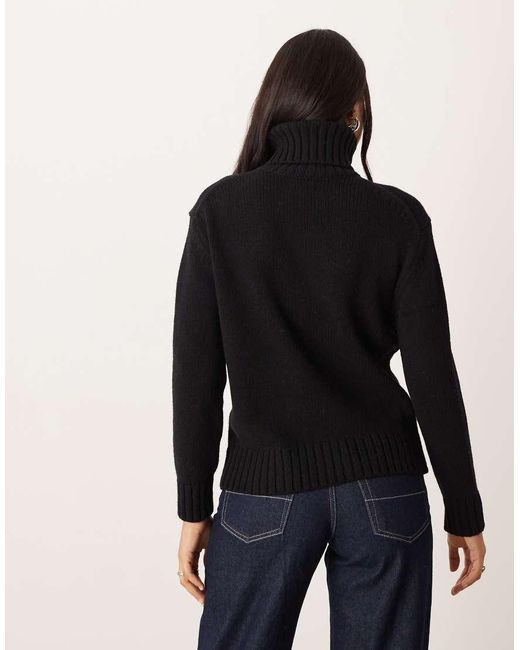 Polo Ralph Lauren Black Wool Blend Icon Logo Roll Neck Knitted Jumper