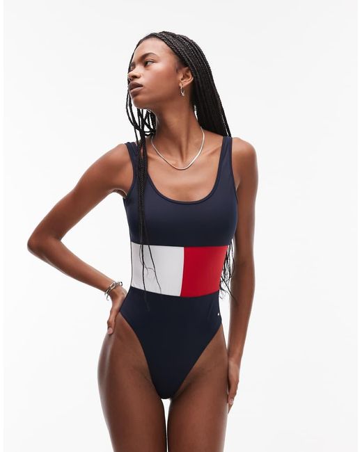 Tommy Hilfiger White Flag Swimsuit