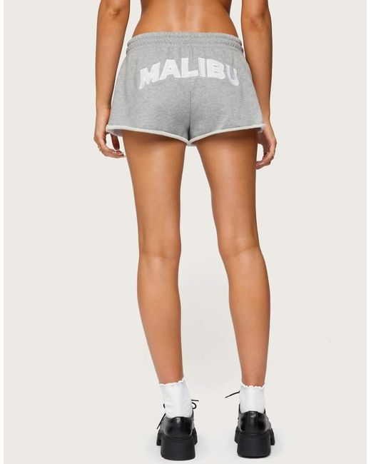 Edikted White Pacific Coast French Terry Sweat Shorts