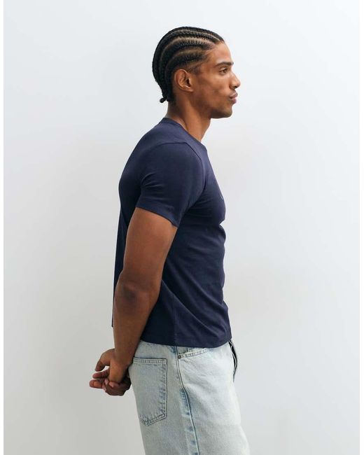 Gant Blue Tonal Chest Script Logo T-shirt for men
