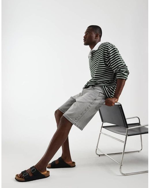 Hollister Gray baggy Denim Shorts for men