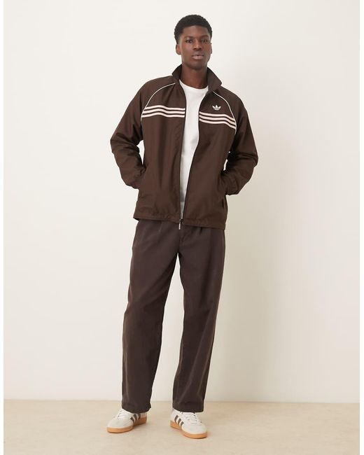 Adidas Originals Brown Chest Stripe Track Top