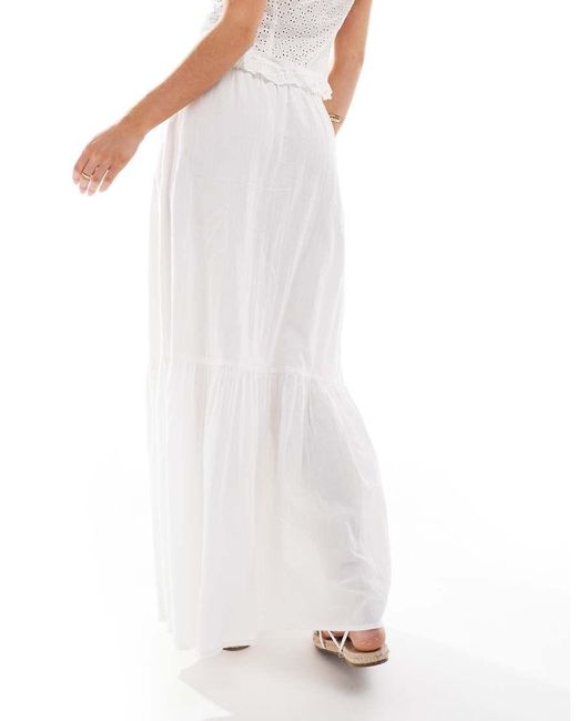 Vero Moda White Boho Maxi Skirt