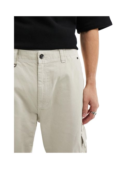 Pantalon cargo large - écru délavé Bershka pour homme en coloris Natural