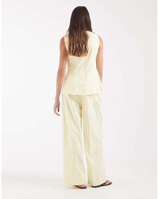Object White Wide Leg Pleat Front Trouser Co-ord