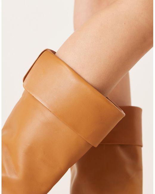 Mango Natural Heeled Knee High Boot