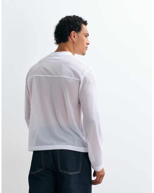 ASOS White Boxy Oversized Long Sleeve T-shirt With Daysocial Print for men