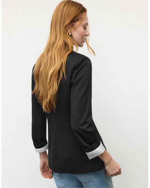 Blazer basique en maille à rayures Stradivarius en coloris Blue