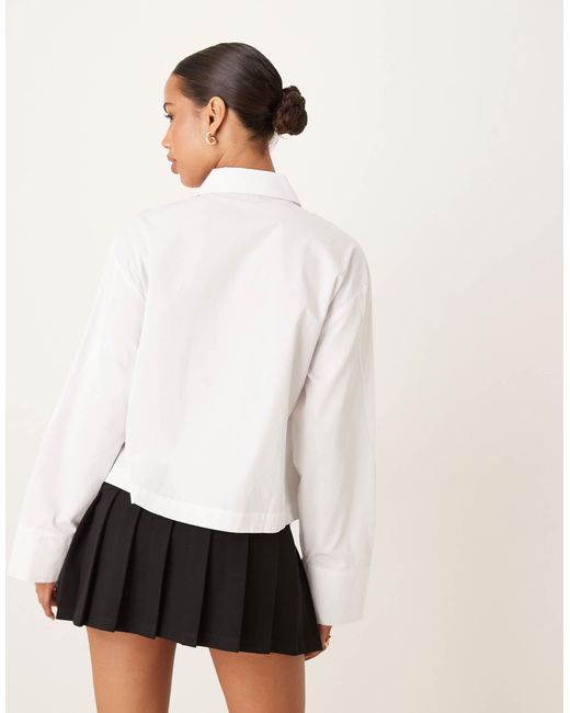 ASOS White Ponte Micro Pleated Mini Skort