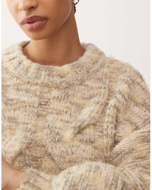 Monki Natural Cable Knit Jumper