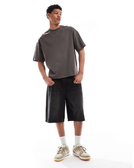 Pull&Bear Gray Interlock Boxy T-shirt for men