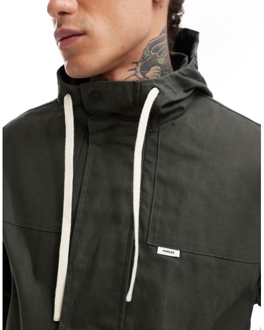 Parlez Black Drax Parka Jacket for men