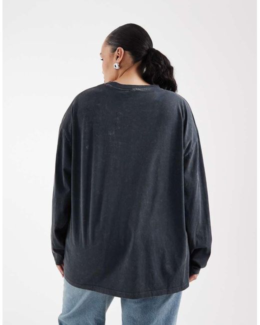 ASOS Blue Asos Design Curve Long Sleeve T-shirt With Siren Sounds Graphic