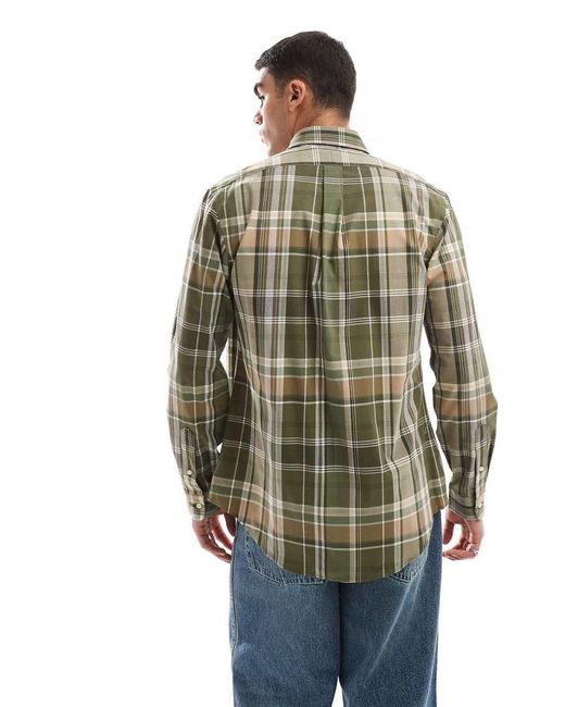 Camisa A Cuadros Con Logo De Popelina Elástica Icon De Polo Ralph Lauren de hombre de color Gray