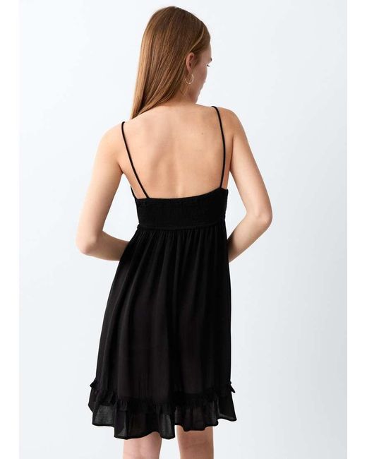 Mango White Teen Strappy Mini Dress With Embellishment