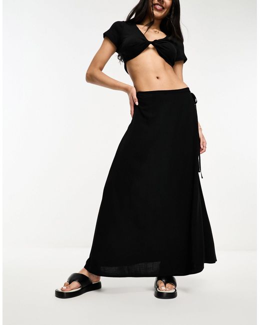 wrap maxi skirt