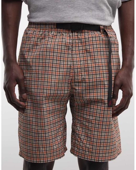 Gramicci Brown Checke Shell Short Co-ord for men