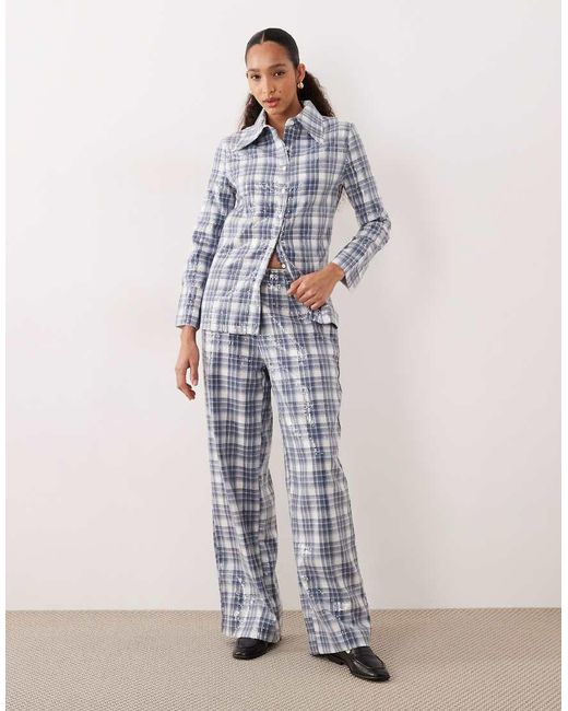 Ghospell Blue Maya Sequin Shirt