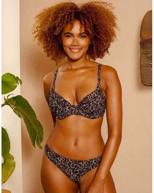 Wolf & Whistle Brown Juliet Leopard Print Mix & Match Mid-Rise Bikini Bottoms